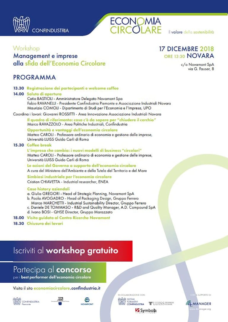 Ivano Bosi relatore al Workshop “Management e imprese alla sfida dell’Economia Circolare”